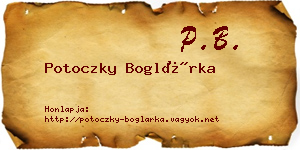 Potoczky Boglárka névjegykártya